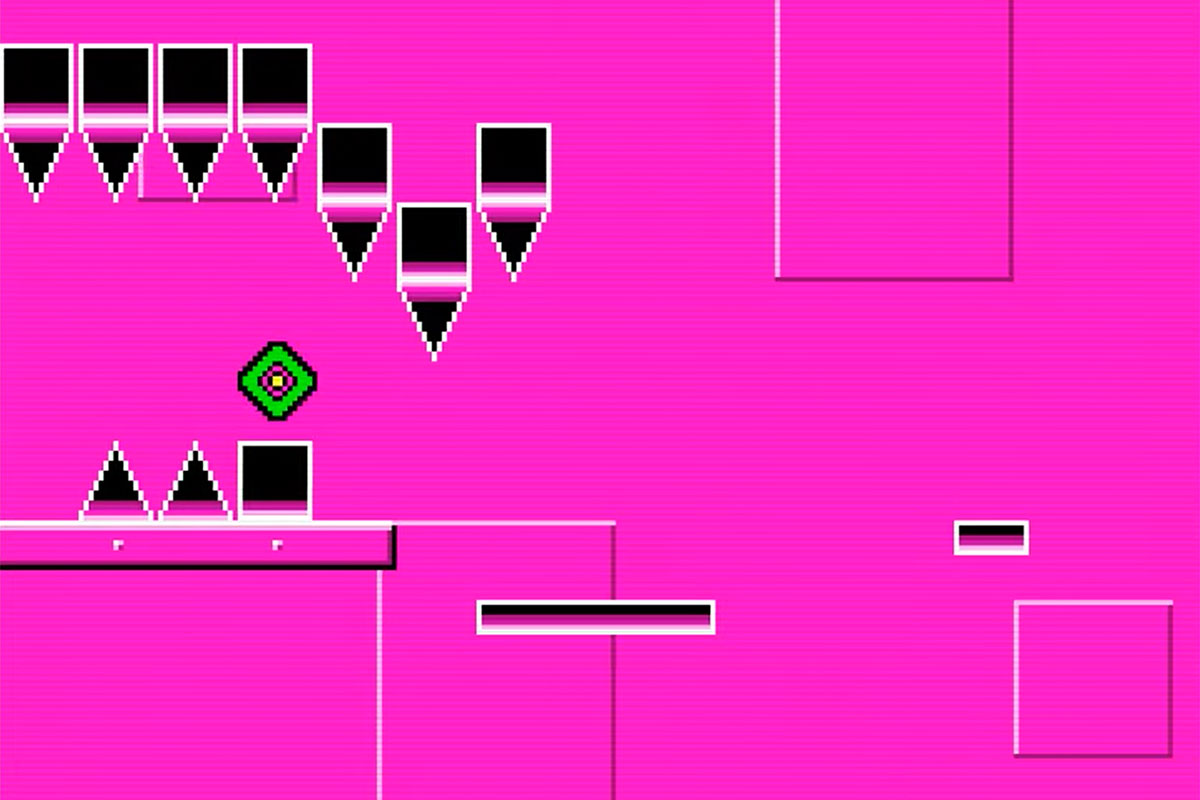 Preview de novo jogo para MSX2 inspirado em Geometry Dash | Revista Clube MSX